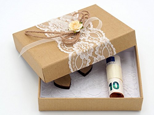 Geldgeschenk Verpackung Geldverpackung Natur Vintage Hochzeit Urlaub - 6