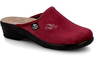 Fly Flot | Classic Woman, Pantofole Donna con Logo Strass, in Velluto, Sottopiede in Pelle