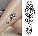Cokohappy Temporary Tattoo ( set-of 2 ) , Black Mamba Death-Eaters Dark Mark Skull Cosplay Tattoo , Sexy Body-Art Long-Lasting for Men Women