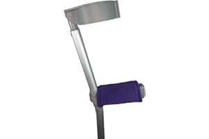 COMFY CRUTCH COVERS Fleece Crutch Handle Covers - 2 Pack - Soft Foam Padding for Comfort & Grip | Fits UK Standard Crutches | Washable, Snug Hook and Loop Fastening – Prevent Hand Soreness & Blisters - Purple
