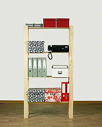 Holzregal 4 Böden 150x75x28 Kellerregal Lagerregal Bücherregal B-34 - 3