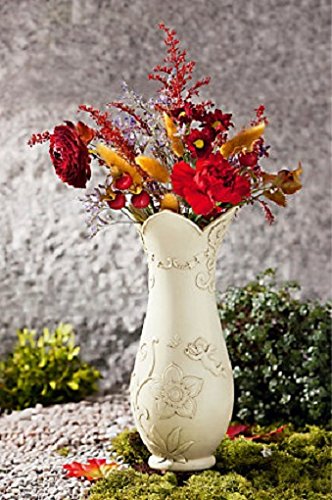 Grabvase Flora Friedhofsvase Steckvase Grabschmuck Vase Kunststein mit Engel NEU - 2