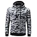 Produktbild Hooded Sweatshirt Herren Btruely Winter Männer Hoodie Pullover Camouflage Männer Kapuzenpullover Zipper Langarm Outwear (Grau, L)
