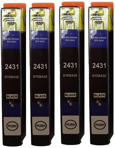 4 X 24XL Compatible Black for use with Elephant E-2431 Ink Cartridges for Epson Expression Photo XP-750 / XP-850 Inkjet Printers Chipped &amp; Ready to Use, Hassle Free