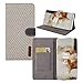 Produktbild BestCatgift Minimalist Redmi Note 6 Pro Hülle,[Denim Material][Magnetic Function] PU Leather Wallet Folio Cover Für Xiaomi Redmi Note 6 Pro - Light Beige