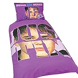 juegos justin bieber darts 52% poliéster 48% algodón. Justin Bieber - Juego de Fundas para edredón y almohadón Reversible con diseño niños (Cama de 90) (Púrpura)
