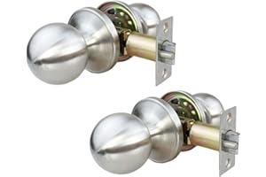 Set bestehend aus 2 NUZAMAS Edelstahl-Türschlössern, Keyless-Türschloss-Set, Innentürknöpfen, Schlafzimmer, Küche, Bad, Waschraumtüren, Sichtschutz