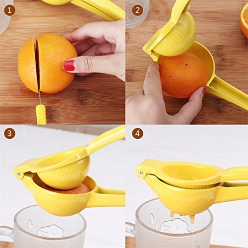 ducomi® Easy Squeeze – Saftpresse manuell aus Aluminiumlegierung – Zitronenpresse einfach und schnell Ihre Lieblings-Zitrusfrüchte – erhältlich in 3 Größen S (Lime) - 8