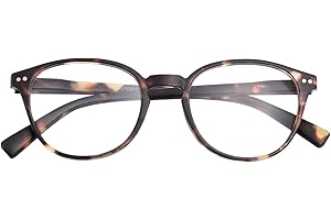 SKYWAY Blaulichtfilter Brille ohne Stärke Damen Herren, Klassische Leichte Runde Blaulicht Brille Blue Light Glasses Computerbrille Gaming Brille mit Federscharnier