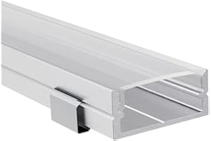 Alumino | LED Aluminiumprofil Eloxiert | 150 cm | Aufputzprofil | Semi Abdeckung | für 16 mm LED-Streifen | kompatibel mit Philips Hue | 1,5m | Saar