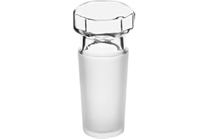 Labasics Paquet de 1 Tête Hexagonale en Verre Bouchon en Verre Creux, Bouchon Creux en Verre à Tête Hexagonale pour Verre de Joint Extérieur de 24/40 avec Fond Fermé