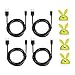 Produktbild Micro USB Ladekabel, GangWang (4er-Pack) super langlebige und schnell verwendbare Lade- und Synchronisierungskabel mit niedlichen Kabelhalter-Clips für Android Samsung Smartphone Tablet