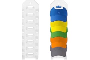 HNLMZ Supporto Cappelli Baseball,Porta Cappello Autoadesivo,Supporto Cappelli Per Esporre I Cappelli Baseball,Facile da Installare e Può Contenere 8 Cappellini da Baseball(Bianco)