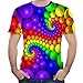 Produktbild Crazboy Herren Lustig 3D Farbe Digital gedruckt Kurze Ärmel Mode T-Shirt Bluse Tee(XXX-Large,Mehrfarbig-J)