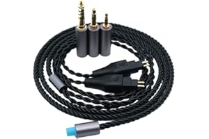 Janjunsi Kabel Zastępczy Ulepszony Przewód Audio Kompatybilny z Sennheiser HD580/HD650/HD660/HD600S/HD414/HD25 Słuchawki - 3 w 1 z Wtyczką 2.5mm/3.5mm/4.4mm