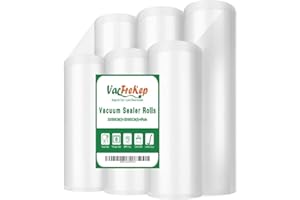 ‎VACFREKEP VacFreKep 6 Folienrollen 20x600cm(3) und28x600cm(3) Vakuumierrollen für Lebensmittel,BPA-Frei Vakuumierbeutel Sous Vide Beutel Folien für Vakuumierer und Folienschweißgeräte Geeignet