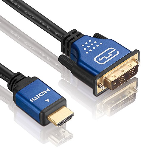 deleyCON Premium HQ HDMI zu DVI Kabel High Speed - [12,5m] - 3D Ready - HDMI auf DVI Adapterkabel [12,5 meter]
