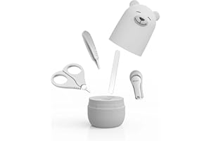 FACEWEGEN Baby Nail Clippers Set, Baby Nail Kit with Cute Case, Infant Manicure and Pedicure Health Grooming Care Can for Newborn, Kids and New Parents As Shower Gifts (White)