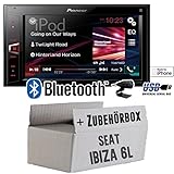 Seat Ibiza 6L - Pioneer MVH-AV280BT - 2DIN USB Bluetooth Touch - Autoradio - Einbauset