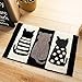 Produktbild LZYMLA weichen saugfähigen Badezimmer Badezimmertür Matte rutschfeste Badezimmerteppich Küche rutschfeste Matte schwarz und weiß Katze 45 * 65cm