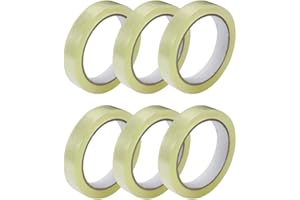 GTSE 6 Pack of Cellotape, 24mm x 66m per roll, Gift Wrap Clear Tape for Christmas and Birthdays, Crafts, Packaging Sellotape, Parcel Tape, Compatible with Dispensers - 6 Rolls