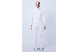 Eurohandisplay hermoso abstracto blanco mate pintado maniquí DM1-6D galvanoplastia cabeza y manos masculinas (hombre blanco DM1-6D)