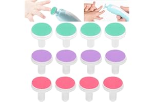 LAJUP 12 Pezzi Ricambi Lima per Unghie Elettrica per Bambini, Pads Sostitutivi per Tagliaunghie Elettrici, Buffer Unghie La Testa Di Macinazione Adatto per Bambini, Sicura e Facile da Usare