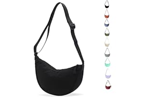 LOCCY Crescent Bag for Women Nylon Crescent Bag Dumpling Bags Nylon Crossbody Bags Women with Adjustable Strap Portable Crescent Purse for Daily Use