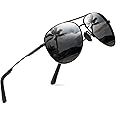 wearPro Sonnenbrille-Herren-Damen-Polarisiert Premium Metallrahmen Sonnenbrillen Unisex mit UV400 Schutz Vintage Schwarz Fahr