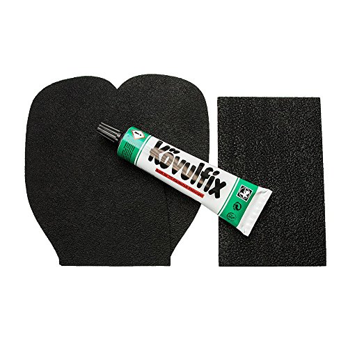 Preisvergleich Produktbild Schuhsohlen und Schuhabsatz Schuh Reparaturset Speckgummi schwarz + Kövulfix 60gr.