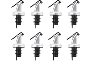 BCZR 8 Piezas Tapa de Aceite Sin Goteo-Tapas de Vertedor de Vino-Boquilla de Aceite a Prueba de Polvo-Tapones de Botellas de Plástico para Aceite, Vino y Salsa de Soja