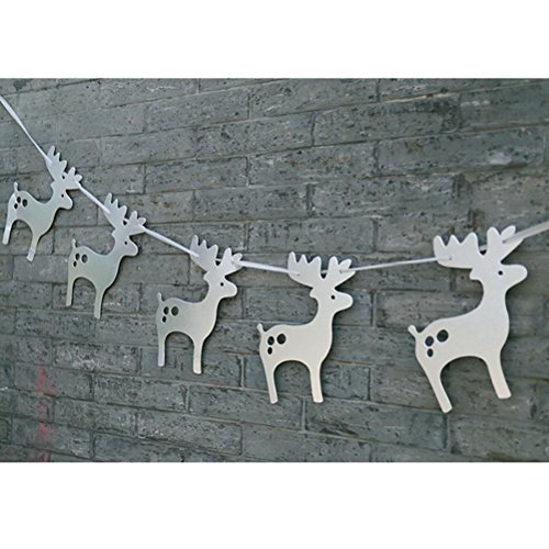 Rosenice 3m Moose Garlands Buting Banner Hanging Paper Trees