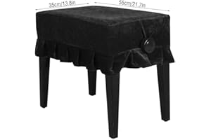 ‎DEMERAS Demeras Piano Hocker Abdeckung Piano Sitz Hocker Abdeckung Mit Pleuche f¡§1r Piano Single Seat Hocker Universal verziert(Schwarz), Spielzubeh?r,St?nder, Hocker, Hussen