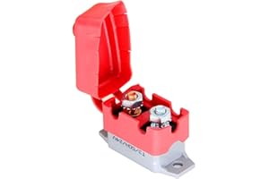 ANCLLO 50A Disyuntores de reinicio automático 12V / 24V DC Disyuntores de parada corta con tapa y tornillos para coche, camión, RV, buse, cortacésped, motocicleta, barco, cargador de batería