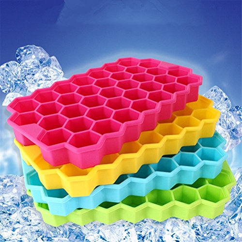 OUNONA Silikon Eiswürfelbereiter mit Deckel Eiswürfelform 37 kleine Eiswürfel eingefroren, so dass Werkzeug für Küche (lila) - 4