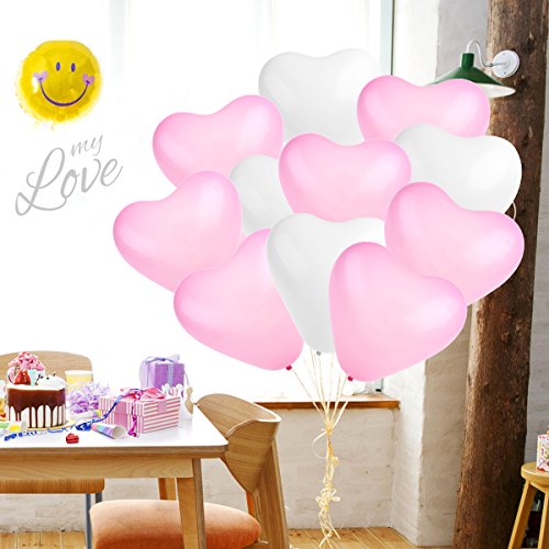 NUOLUX Hochzeit Luftballons,geformte Herz Luftballons für Party Dekoration, 50 Stück - 6