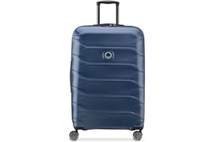 DELSEY Paris - Meteor EU - Valise Grande Taille Rigide Extensible - 78x50x33 cm - 111 litres - XL - Bleu Fonce