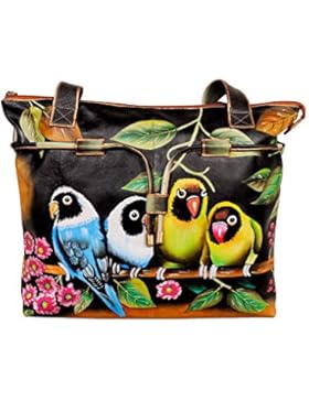 Niarvi Exotic Parrot Hand bemalt Handtasche
