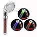 Produktbild Cisixin 3 Farben LED Handbrause, Magnete Spa Farbwechsel Duschkopf Temperature Controlled 12 PCS LED Negative lonic Filter Chlor Dusche ABS Chroming