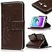 Produktbild Roreikes Schutzhülle für Samsung Galaxy A5 (2015) SM-A500F Hülle, Leder Tasche Brieftasche Schutzhülle Malerei Blume Schmetterling Muster PU Lederhülle Flip Hülle im Bookstyle Cover Schale Stand Ständer Etui Karten Slot Schutzhülle Tasche Wallet Case für Samsung Galaxy A5 (2015) SM-A500F - Braun