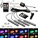 Produktbild RGB 4x Lichtleisten mit Musiksteuerung & Sound Active Funktion Ambientebeleuchtung Lichtleiste Music Control Stripes Fußraumbeleuchtung Innenbeleuchtung. Plug&Play Montage. + Fernbedienung INION®