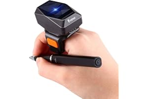Eyoyo Scanner de Code-Barres 2D en Forme d'anneau pour Doigt, Mini Portable 3-en-1 USB Filaire, 2.4G sans Fil et Bluetooth, Lecteur 1D, QR, PDF417, Data Matrix pour iPad, Smartphone, PC.
