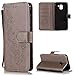 Produktbild FNBK Samsung Galaxy A6 Plus 2018 Hülle Leder Grau Löwenzahn Blumen Handyhülle Holster Leder Flip Wallet Cover Tasche Stand Case Card Slot Magnetverschluß Kratzfestes Schutzhülle