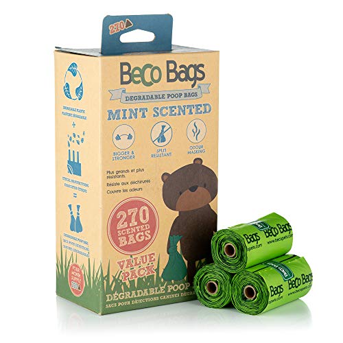 Beco mascotas bolsas de viaje pack 270 fuertes bolsas grandes para perros menta aroma