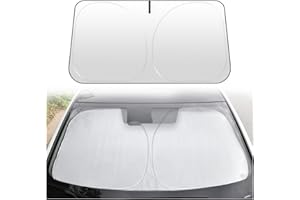 Adunsiaoto Parasole per Auto, Blocca I Raggi UV Proteggi Parasole per Finestrini Anteriori, Parasole Interno Auto Pieghevole Isolamento Termico E Protezione UV Del Parabrezza Anteriore(140x70cm)
