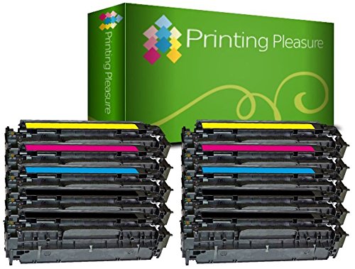 Printing Pleasure Set of 10 Compatible Laser Toner Cartridges for HP Colour Laserjet CM2320 / CP2020 / CP2025 Series / CC530A / CC531A / CC533A / CC532A