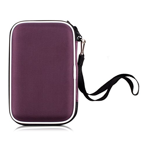 kwmobile Hardcase Tasche Hülle für externe Festplatten (2,5″) mit Gänseblümchen Abstrakt Design – Schutzhülle in Weiß Violett - 3