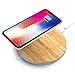 Produktbild Auckly Bamboo 10W Qi Wireless Fast Charger Pad, Drahtlos Ladegerät Schnellladestation für Apple iPhone 8/8 Plus/ iPhone X, Samsung Galaxy S9/S9 Plus/Note 8/S8/S8 Plus/S7 Edge und alle Qi Fähige Geräte