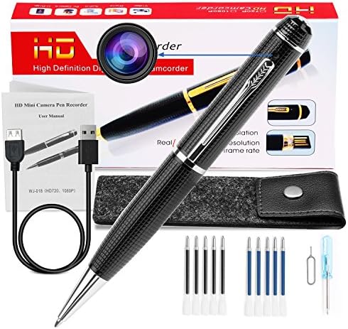 Spy Pen Hidden Camera Portable Mini Cam 1080p HD Camcorder Surveillance DVR Camera Video and Photo Quality Clear with Protected Bag and 10 Refills