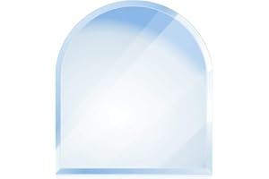 ‎BIJON BIJON Funkenschutz-Platte mit Facettenschliff, Glasplatte Kaminofen, Kaminschutz mit ESG Sicherheitsglas, Kamin Glasplatte, Rundbogen 100 x 100 cm, 8mm